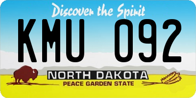 ND license plate KMU092