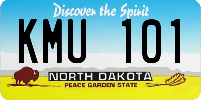 ND license plate KMU101