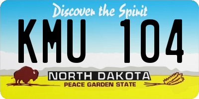 ND license plate KMU104