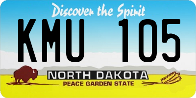 ND license plate KMU105