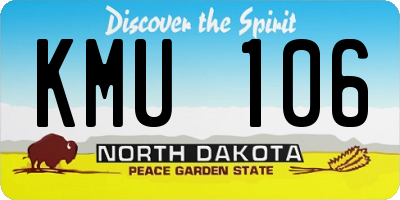 ND license plate KMU106