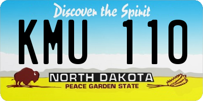 ND license plate KMU110