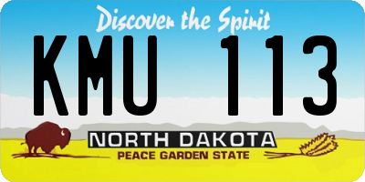 ND license plate KMU113