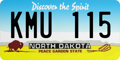 ND license plate KMU115
