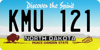 ND license plate KMU121
