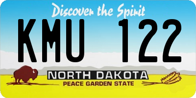 ND license plate KMU122