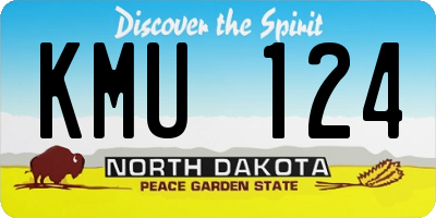 ND license plate KMU124