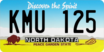 ND license plate KMU125