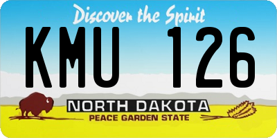 ND license plate KMU126