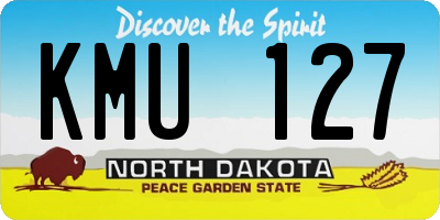 ND license plate KMU127