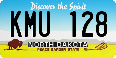 ND license plate KMU128