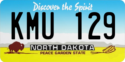 ND license plate KMU129