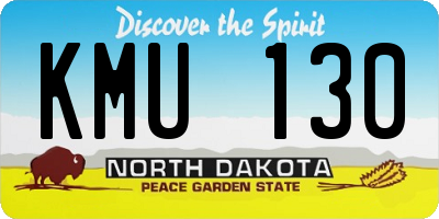 ND license plate KMU130