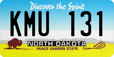 ND license plate KMU131