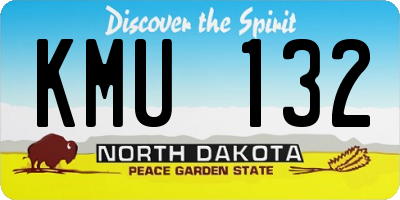 ND license plate KMU132