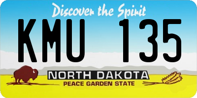 ND license plate KMU135