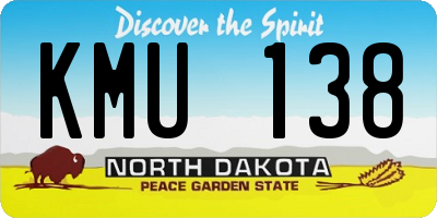 ND license plate KMU138