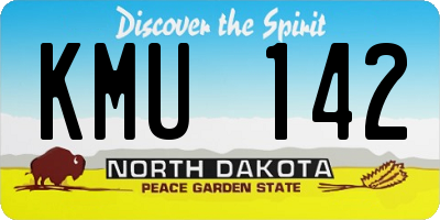 ND license plate KMU142
