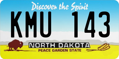 ND license plate KMU143