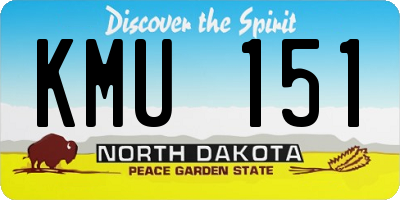 ND license plate KMU151