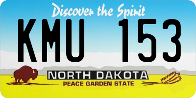 ND license plate KMU153