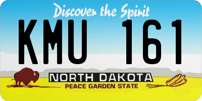 ND license plate KMU161