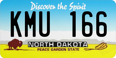 ND license plate KMU166
