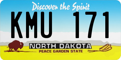 ND license plate KMU171