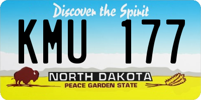 ND license plate KMU177