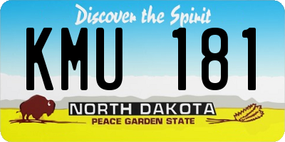 ND license plate KMU181