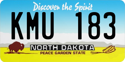 ND license plate KMU183