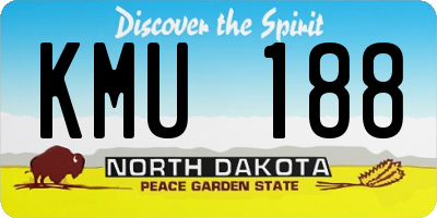 ND license plate KMU188