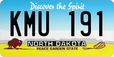 ND license plate KMU191