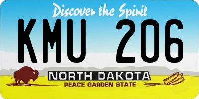 ND license plate KMU206
