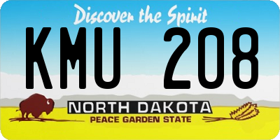 ND license plate KMU208