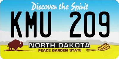 ND license plate KMU209