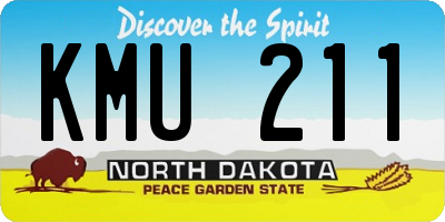 ND license plate KMU211