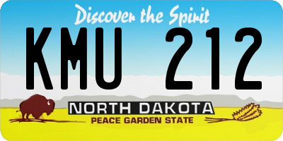 ND license plate KMU212