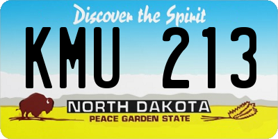 ND license plate KMU213