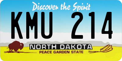 ND license plate KMU214