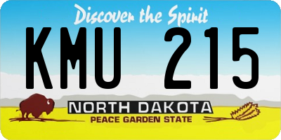 ND license plate KMU215