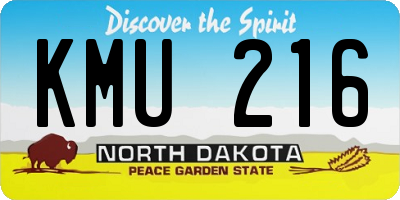 ND license plate KMU216