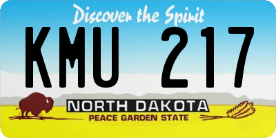 ND license plate KMU217