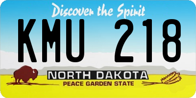 ND license plate KMU218