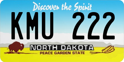 ND license plate KMU222