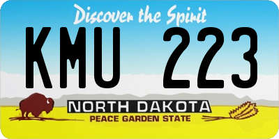 ND license plate KMU223