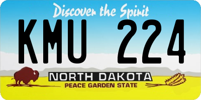 ND license plate KMU224