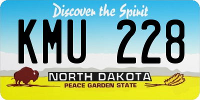 ND license plate KMU228