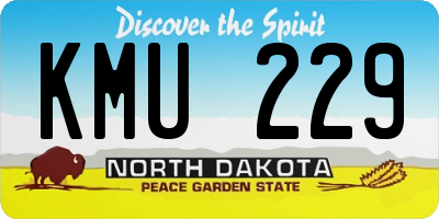 ND license plate KMU229