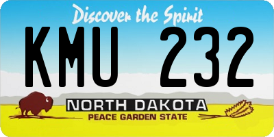 ND license plate KMU232